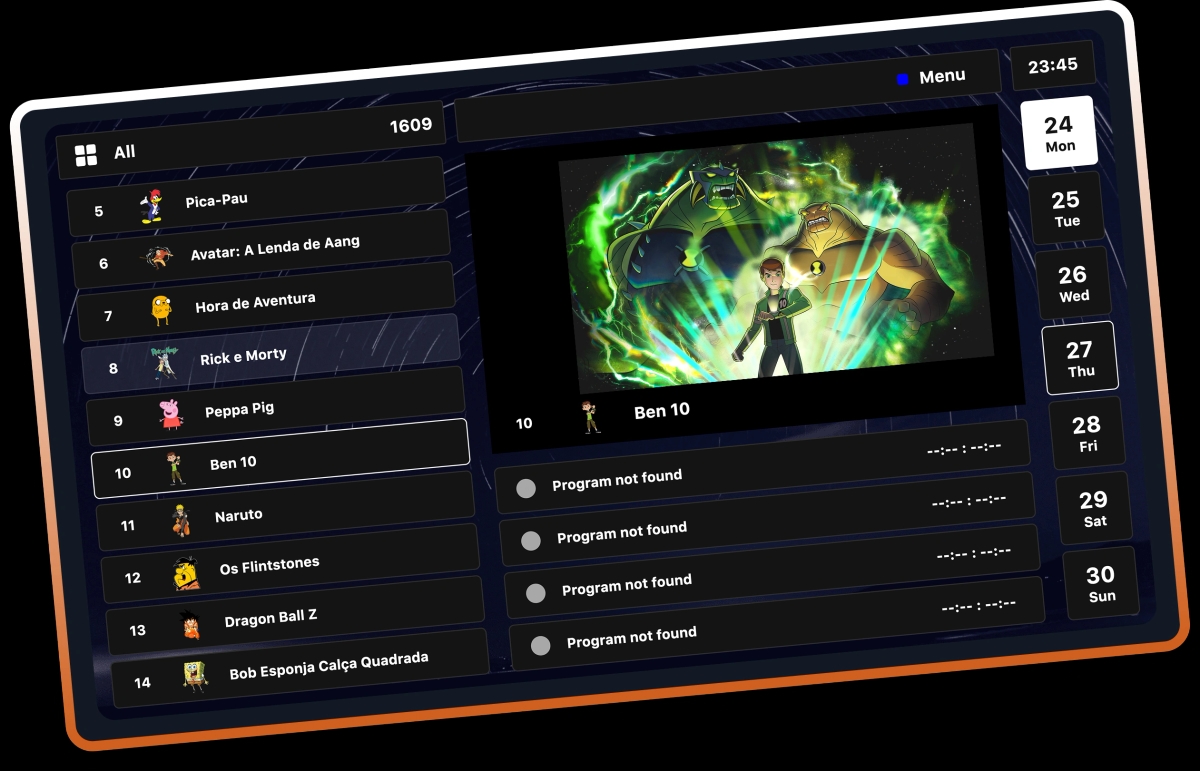 IPTV Star channel guide